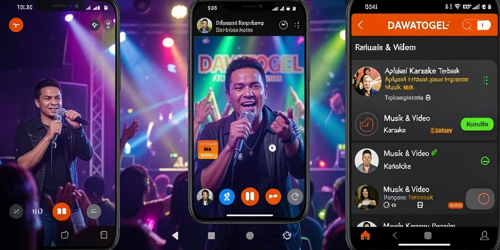 Tampilan antarmuka intuitif DAWATOGEL untuk pengalaman Karaoke.