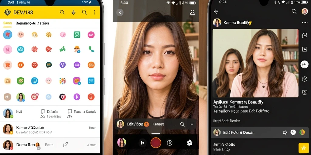 Tampilan antarmuka aplikasi DEWI188 yang menawan untuk pengeditan foto.