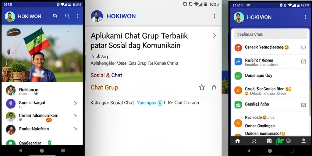 Antarmuka HOKIWON yang intuitif untuk chat grup.
