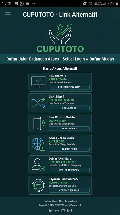 Tampilan link alternatif cuputoto