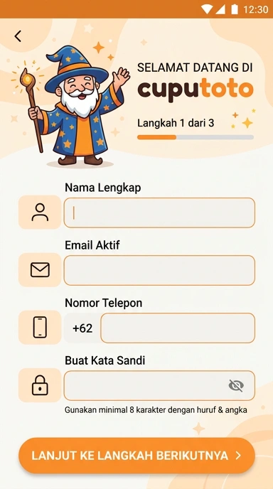 Tampilan halaman daftar cuputoto
