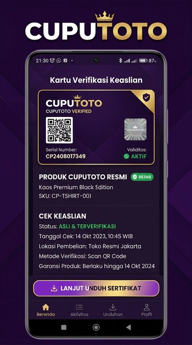 Tampilan kanal resmi cuputoto